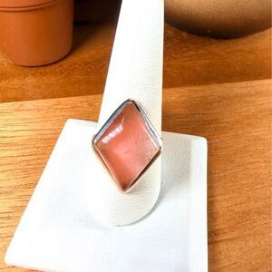 Strawberry Quartz Ring - Size 10 - .925 Sterling Silver